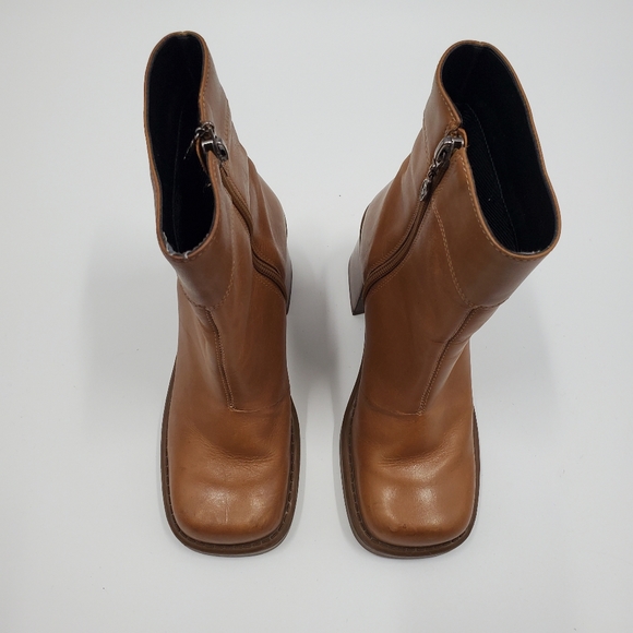 Harley Davidson Camel Leather Boots Square Toe VTG - Picture 4 of 13